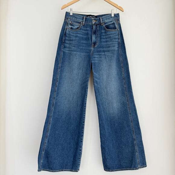 Veronica Beard Denim - Veronica Beard Jeans Womens 27x32 Kasey Wide Leg Mid Rise City Stroll USA Made